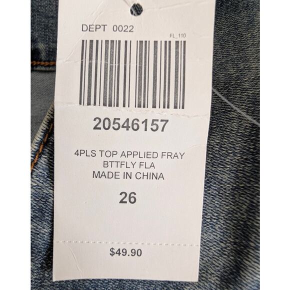 Hot Topic Butterfly Flare Jeans Women 26 Patchwork Boho Festival Retro Y2K Artsy - Picture 5 of 8